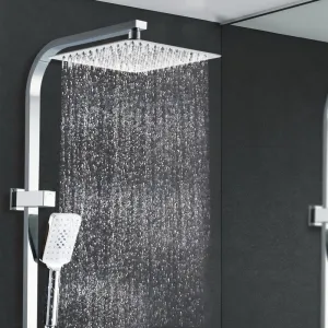 10'' Rain Shower Head Set Handheld Square High Pressure Chrome