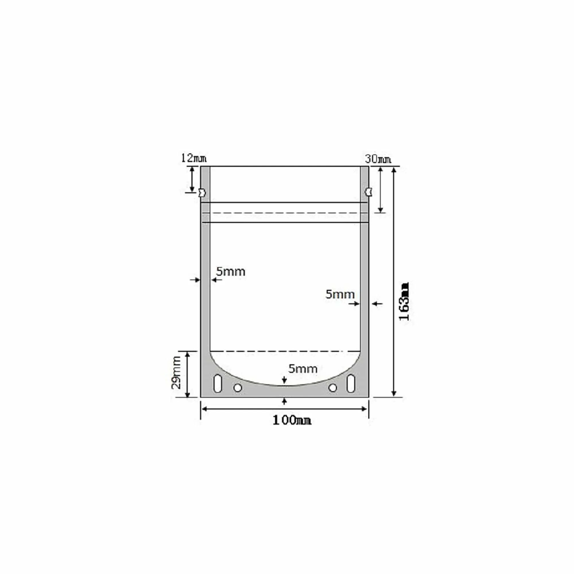 2 oz Stand Up Pouch (Transparent) - 5.0 Mil (6.50" x 3.94" x 1.02")