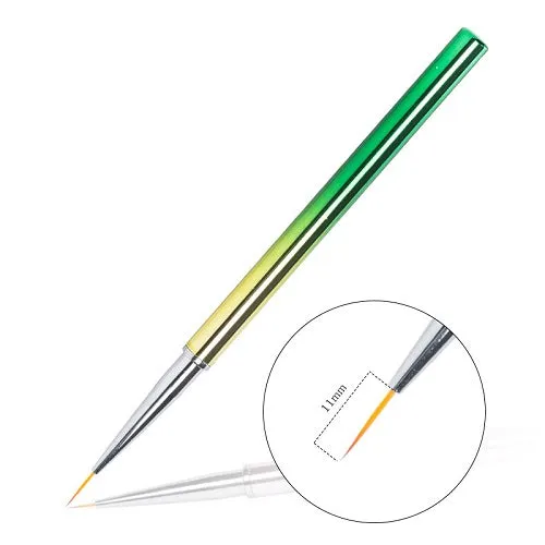 3Pcs Rainbow Chrome Nail Art Liner Brushes