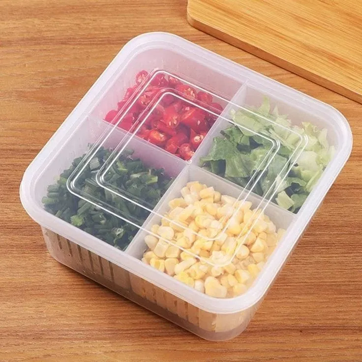 4 Compartment Refrigerator Storage Box