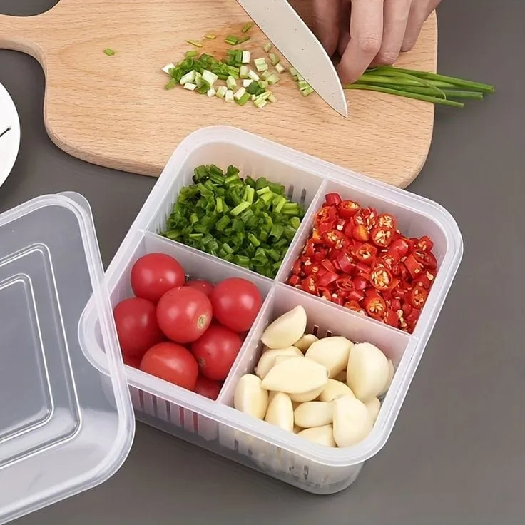 4 Compartment Refrigerator Storage Box