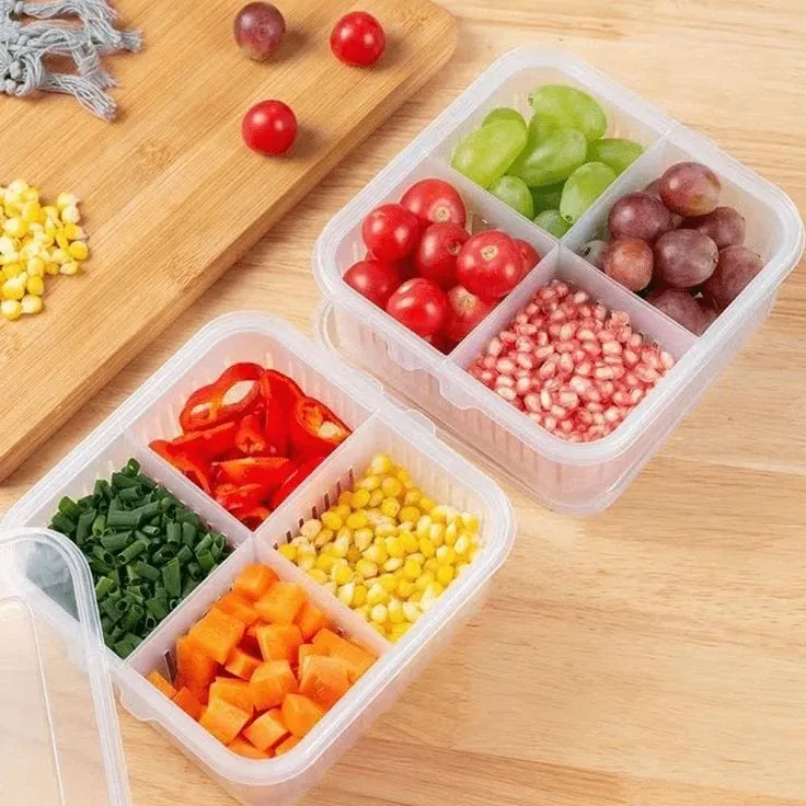 4 Compartment Refrigerator Storage Box