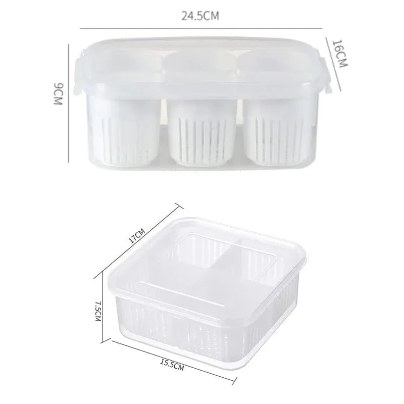 4 Compartment Refrigerator Storage Box