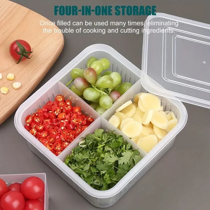 4 Compartment Refrigerator Storage Box