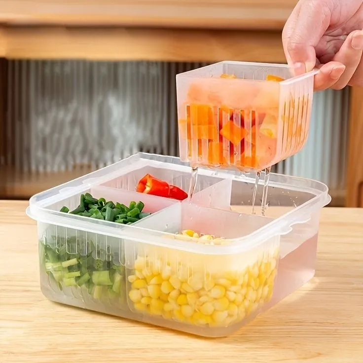 4 Compartment Refrigerator Storage Box