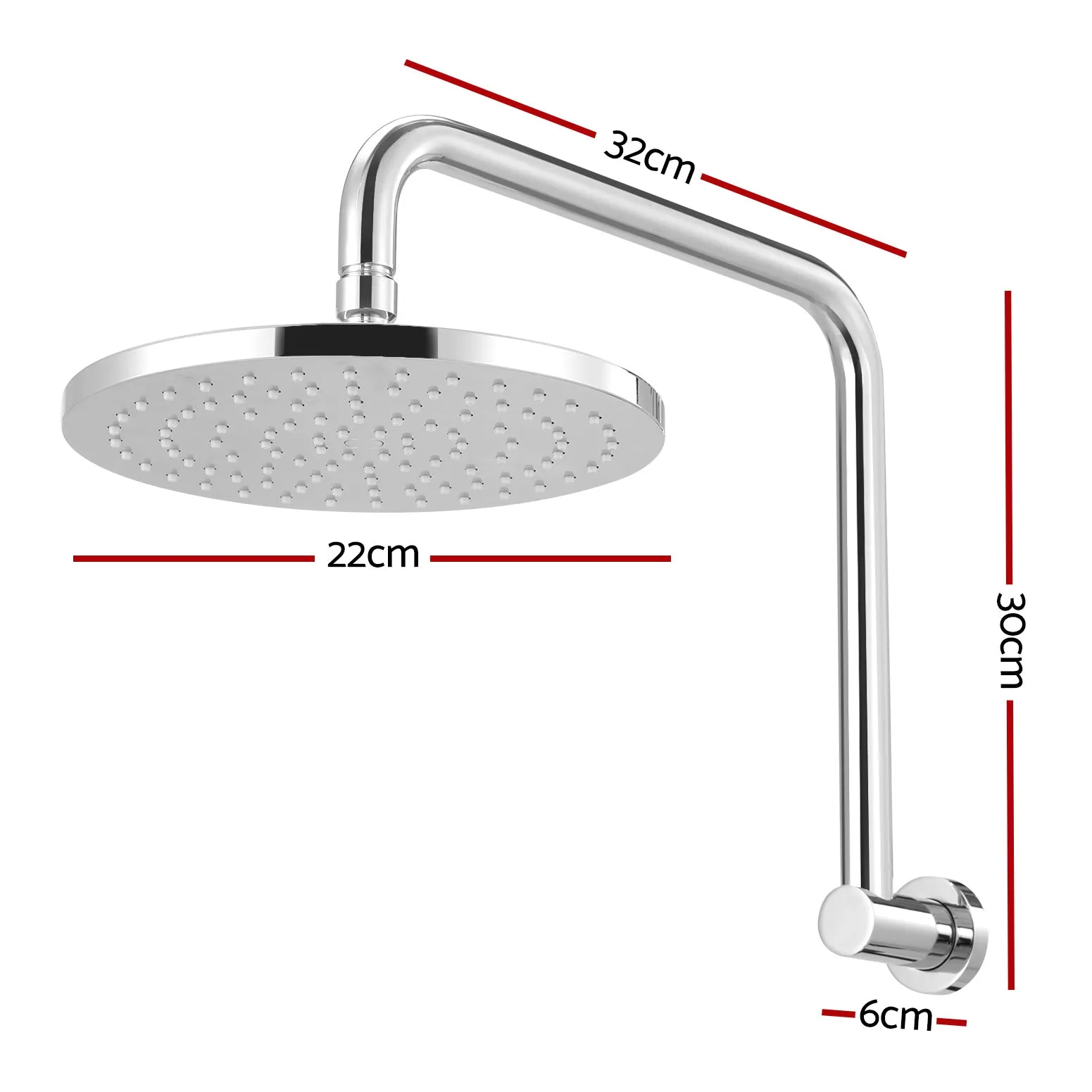 9'' Rain Shower Head Overhead High-pressure Swivel - Chrome