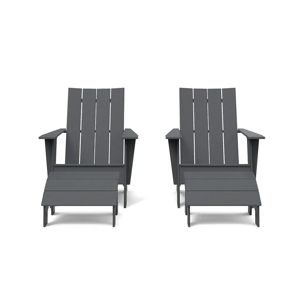 Adirondack Chairs with Ottomans Bundle