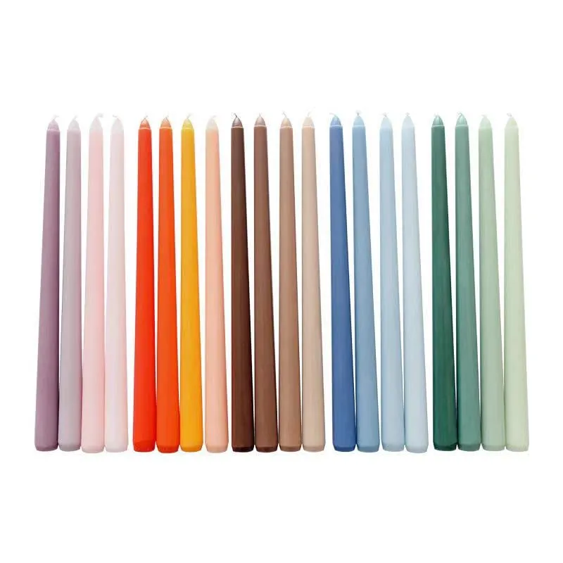 Aesthetics Scented Soy Wax Long Taper Candles | Handmade Designer Candle | Color: Green | Fragrance: Green Apple | Home Decor, Aromatherapy, Birthday, Diwali, Christmas, Office, (Pack of 4)