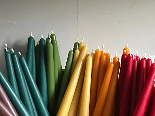 Aesthetics Scented Soy Wax Long Taper Candles | Handmade Designer Candle | Color: Green | Fragrance: Green Apple | Home Decor, Aromatherapy, Birthday, Diwali, Christmas, Office, (Pack of 4)