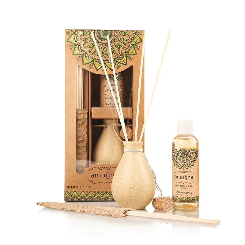 Amogha Reed Diffuser | Multiple Fragrances | 5 x 3 x 10 inches