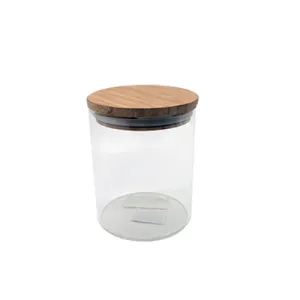 Aqua Glass Canister 700ml Bamboo Lid 27119