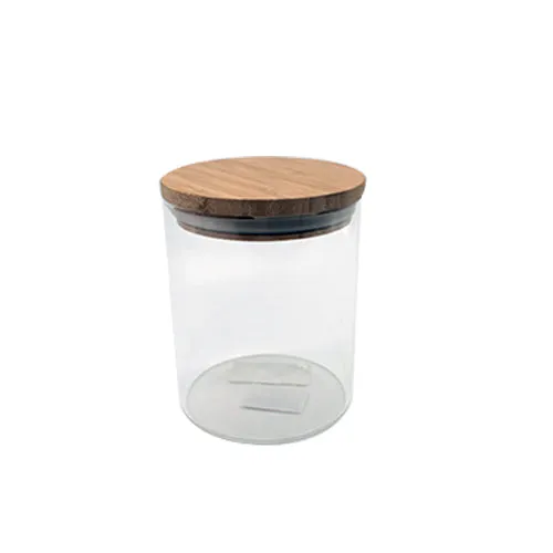 Aqua Glass Canister 700ml Bamboo Lid 27119