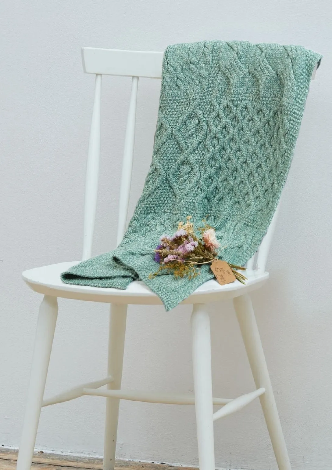 Aran Supersoft Baby Blanket | Mint