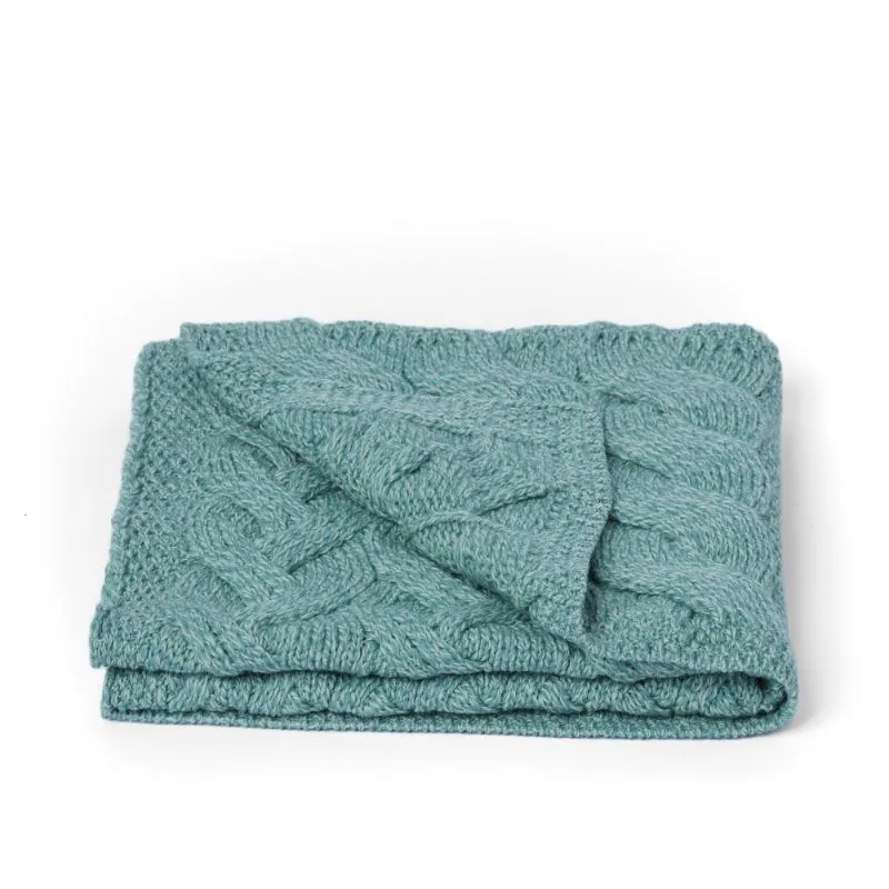 Aran Supersoft Baby Blanket | Mint