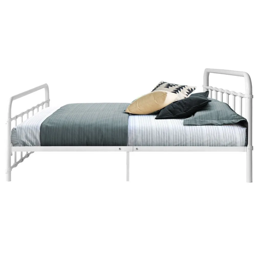 Artiss Bed Frame Metal Frames LEO - Queen (White)