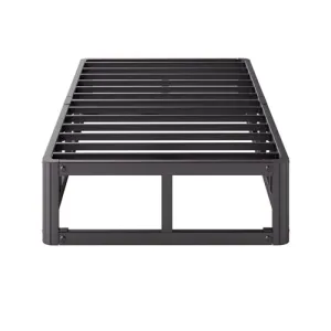 Askeld Twin Bed Frame, 9 Inch High Metal Box Spring with More Steel Slats Support, Sturdy Platform Bedframe Low to Floor, 2000 Lbs Weight Capacity Heavy Duty Mattress Base, Easy Assembly, Black