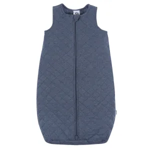 Baby Boys Navy Heather Quilted Jersey Wearable Blanket