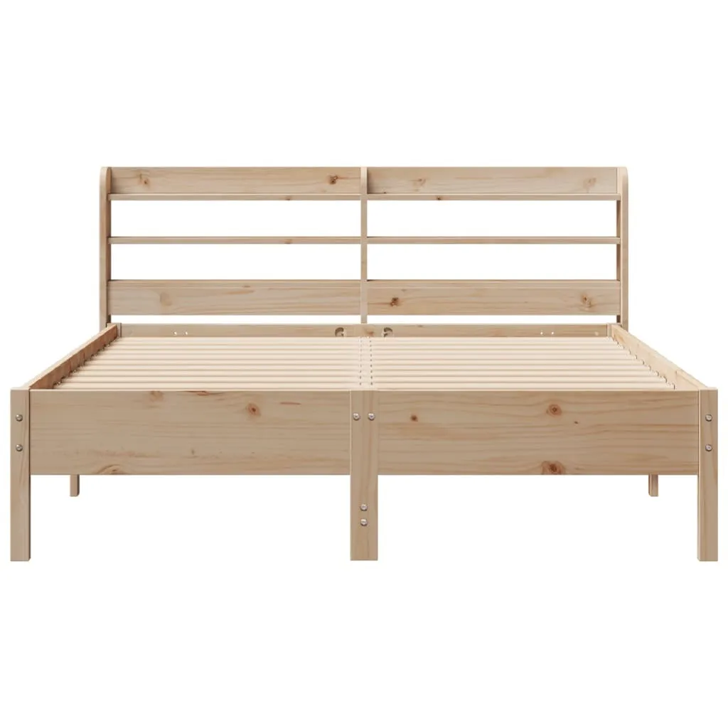 Bed Frame without Mattress 135x190 cm Double Solid Wood Pine