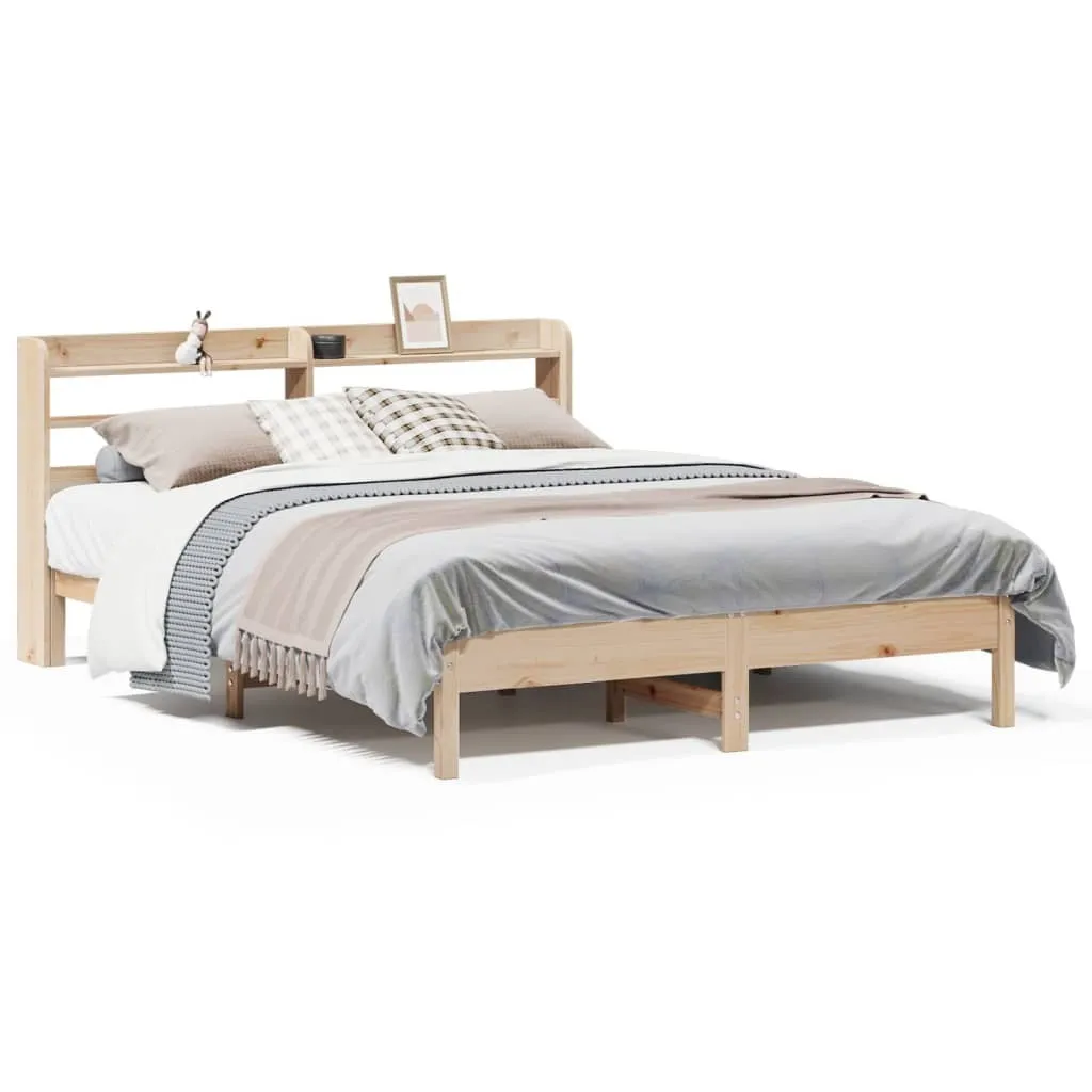 Bed Frame without Mattress 135x190 cm Double Solid Wood Pine