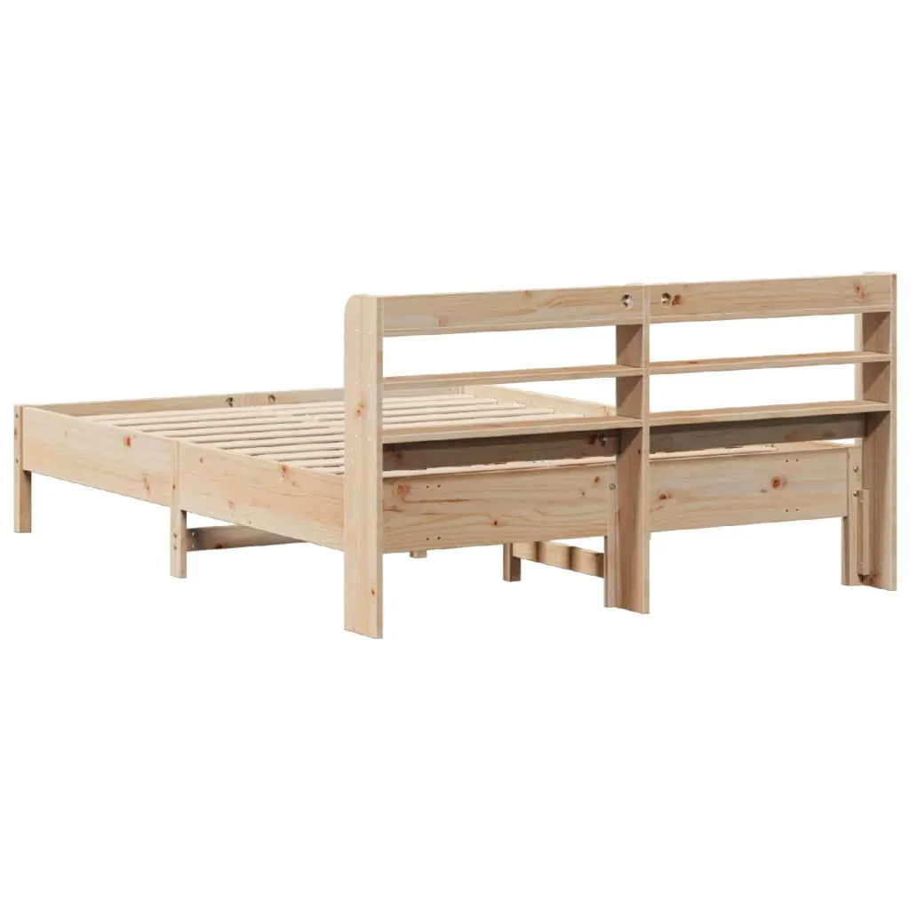 Bed Frame without Mattress 135x190 cm Double Solid Wood Pine