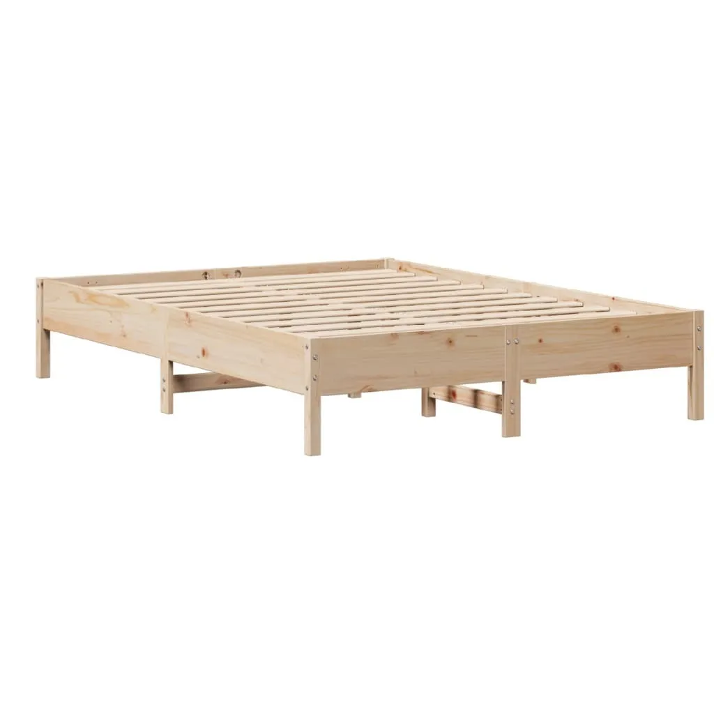 Bed Frame without Mattress 135x190 cm Double Solid Wood Pine