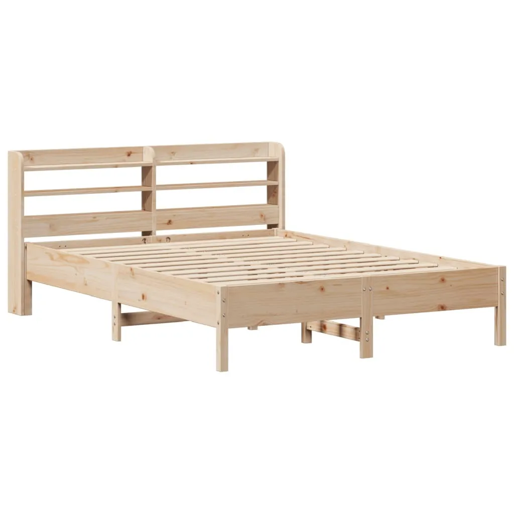 Bed Frame without Mattress 135x190 cm Double Solid Wood Pine