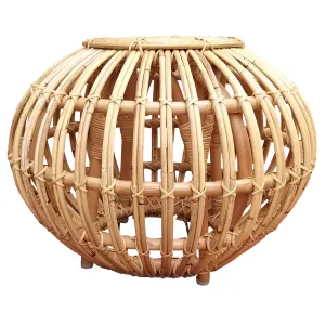 Boca Ottoman, Bamboo & Rattan By HomArt