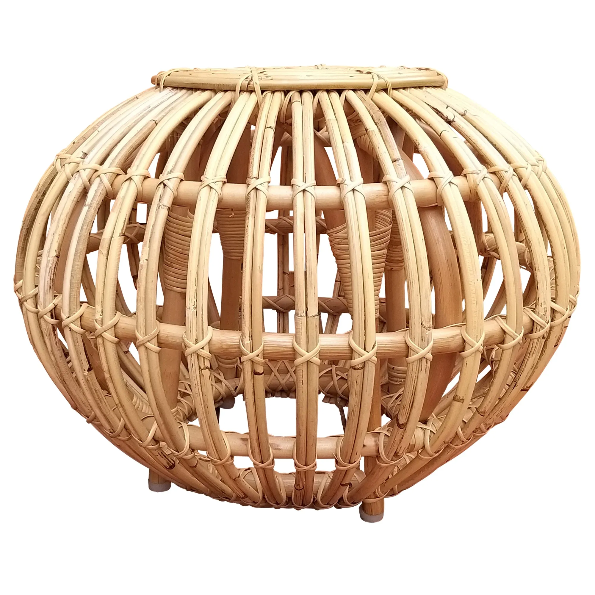 Boca Ottoman, Bamboo & Rattan By HomArt