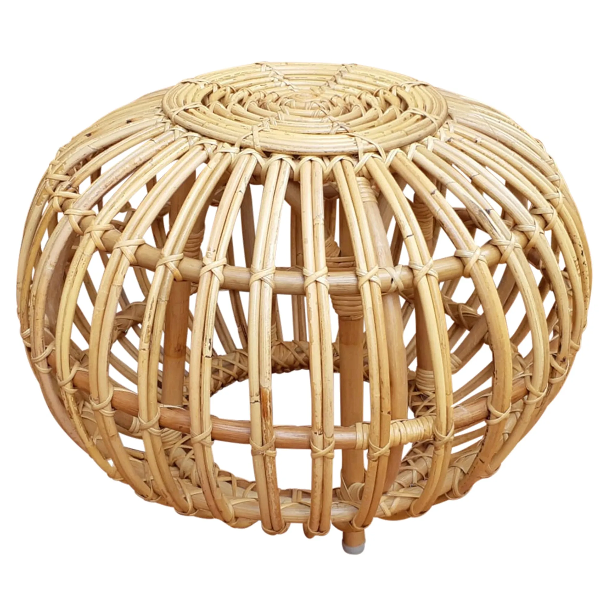 Boca Ottoman, Bamboo & Rattan By HomArt