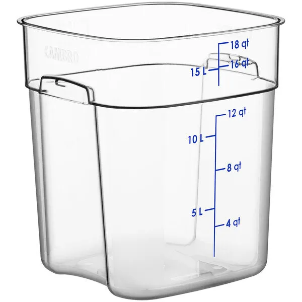 CAMBRO, POLYCARBONATE FOOD STORAGE SQUARE CONTAINER - BLUE 18 QT