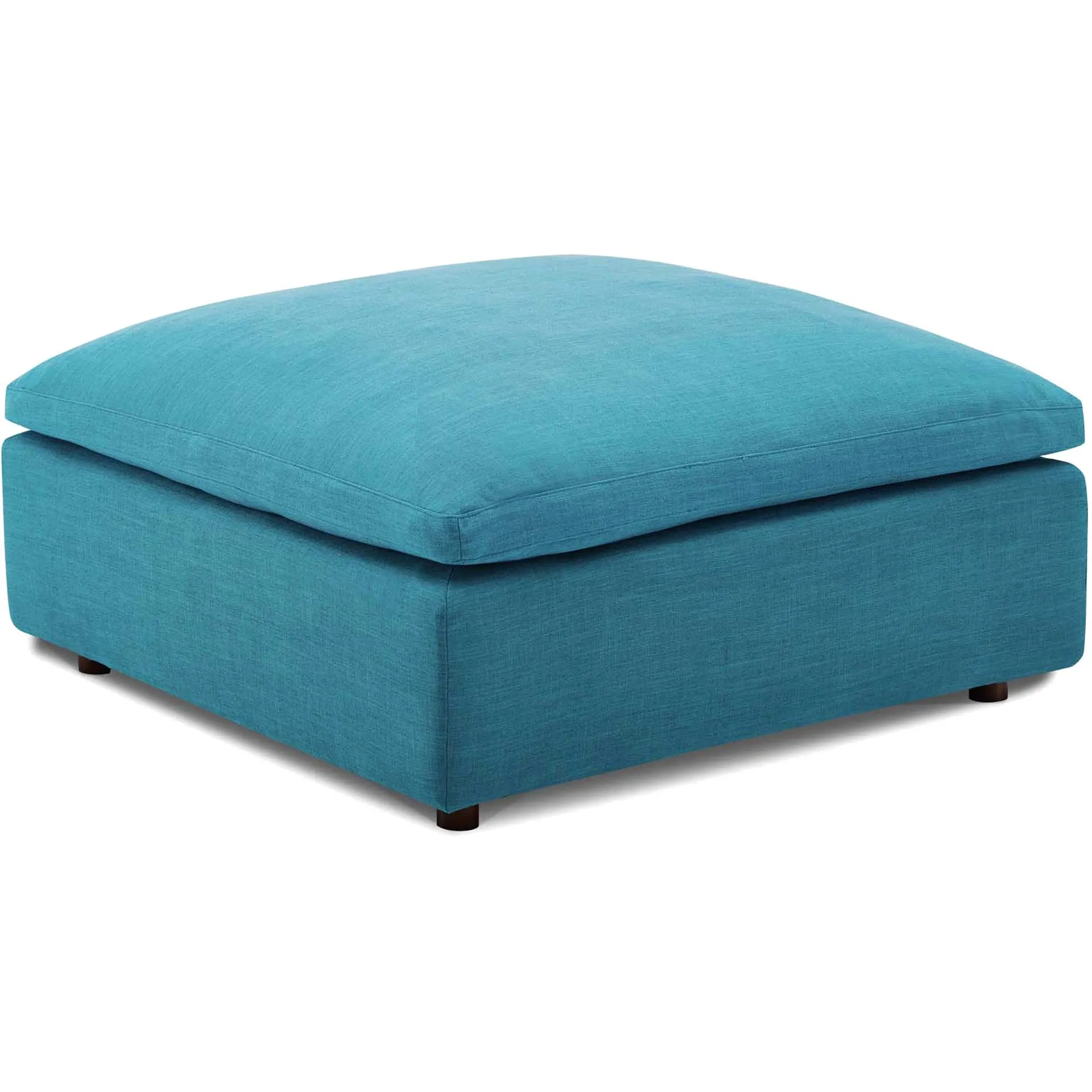 Carmen Overstuffed Ottoman Teal