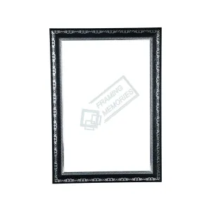 Cheval Glasses Decorative Wall Mirror for Bathroom with Engineered Wood Frame (Black, 08 X 12 Inches)