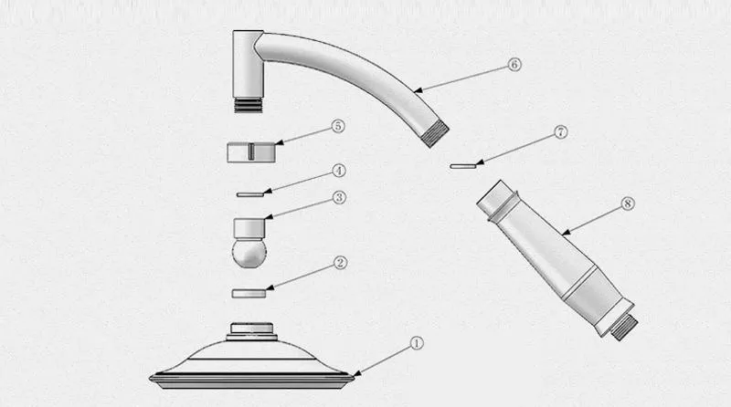 Color Changing Square Shaped Rainfall Shower Head and Handheld Shower With Hose