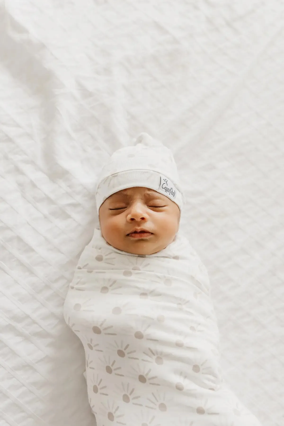 Copper Pearl Knit Swaddle Blanket / Shine