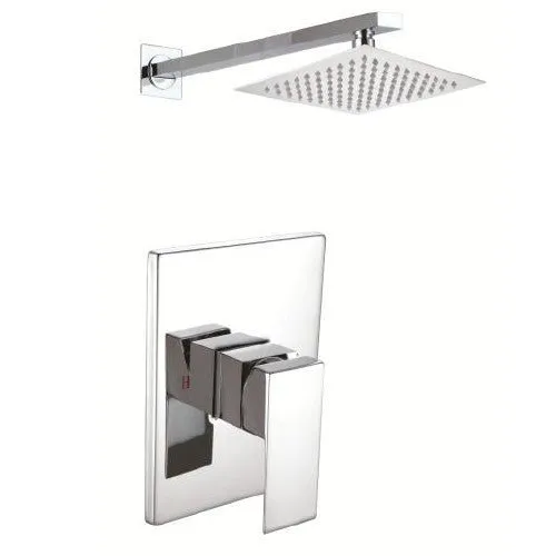 Dakota Sinks DSF-34BSS00 Kennedy Shower Set with Deck Plate, Shower Arm, Shower Head and Single Handle Valve - Chrome