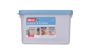 Décor® Stack & Store™ Pantry Container – Oblong 1.2L (Clear with Blue Lid)