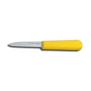 Dexter Russell S104Y-PCP Sani-Safe 3 1/4" Cooks Style Paring Knife Yellow Handle - 15303Y