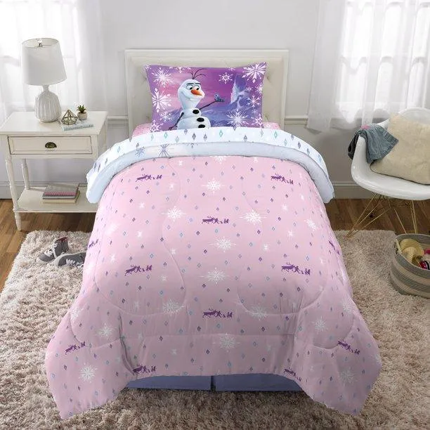 Disney Frozen Kids Comforter and Sham 2-Piece Set Twin/Full Reversible