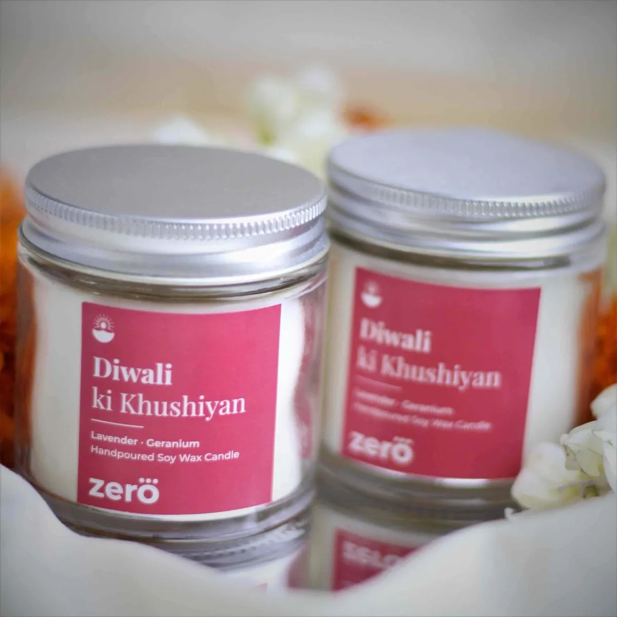 Diwali Vibrance | Lavender Geranium Fragrance | Scented soy wax candle | 100 gm