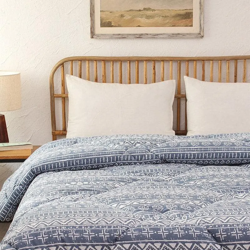 Dream Drift Cotton Comforter (Blue)  - 350 GSM