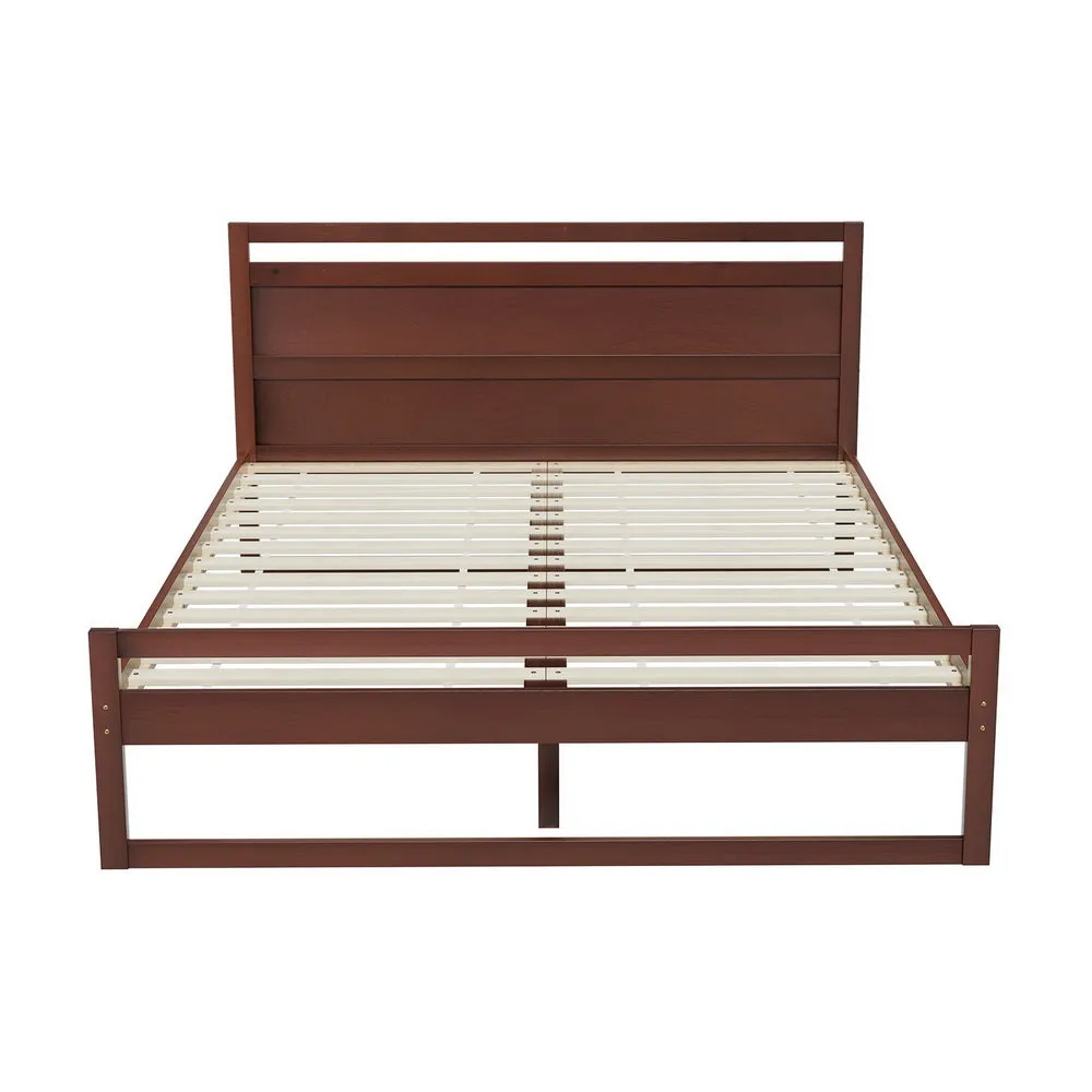 Ellie Bed Frame Wooden - Walnut Queen