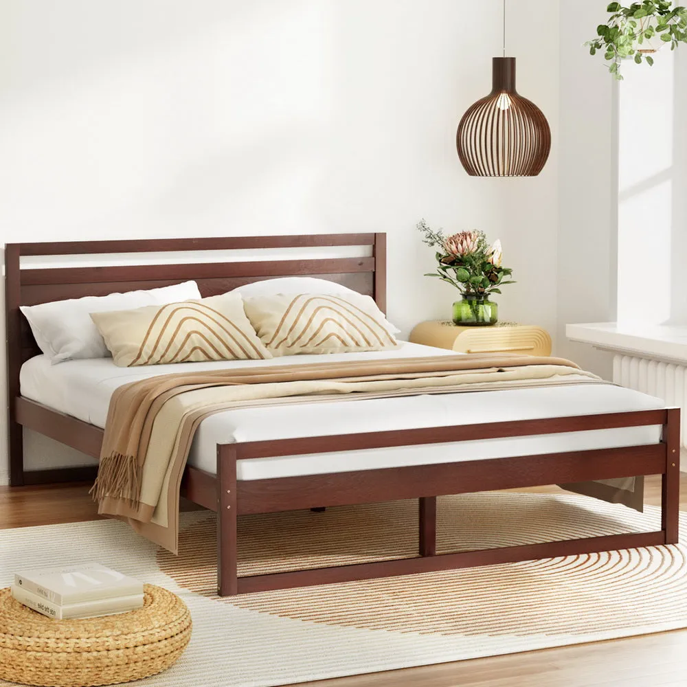 Ellie Bed Frame Wooden - Walnut Queen