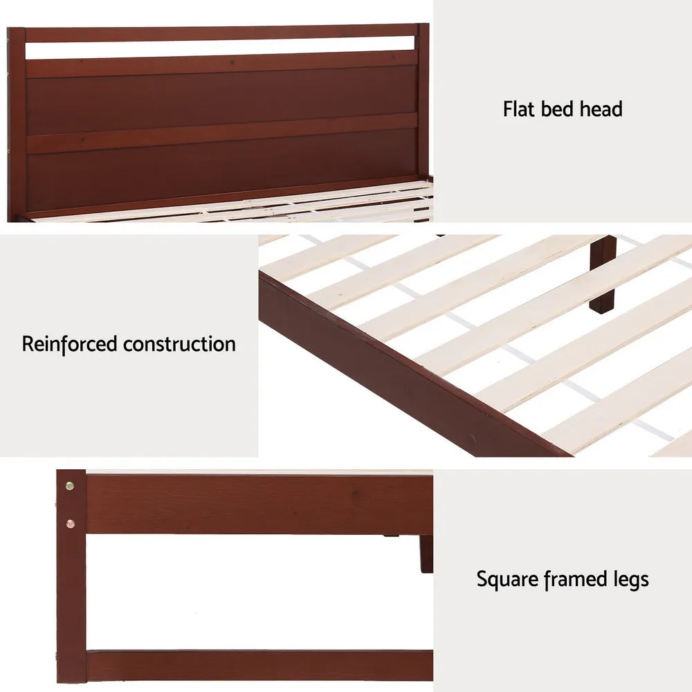 Ellie Bed Frame Wooden - Walnut Queen