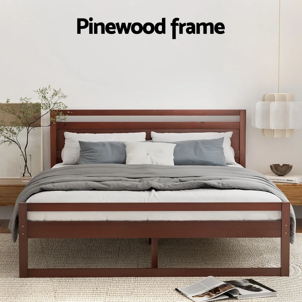 Ellie Bed Frame Wooden - Walnut Queen