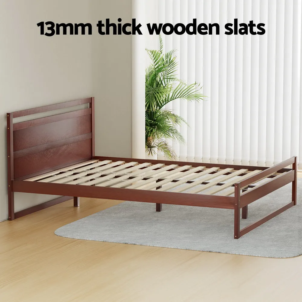 Ellie Bed Frame Wooden - Walnut Queen