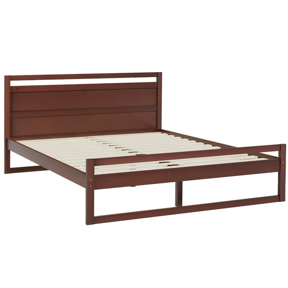 Ellie Bed Frame Wooden - Walnut Queen