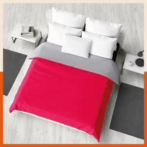 ELVA Reversible Microfiber Comforter / Blanket / Quilt / Duvet For Home | Double â€“ Pink & Grey - 200 GSM