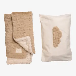 Embossed Blanket - Beige&white