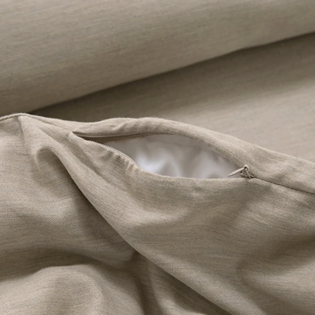 Emmie Reversible Made With Egyptian Cotton Ultra Soft Light Beige Duvet Cover with Pillow Case