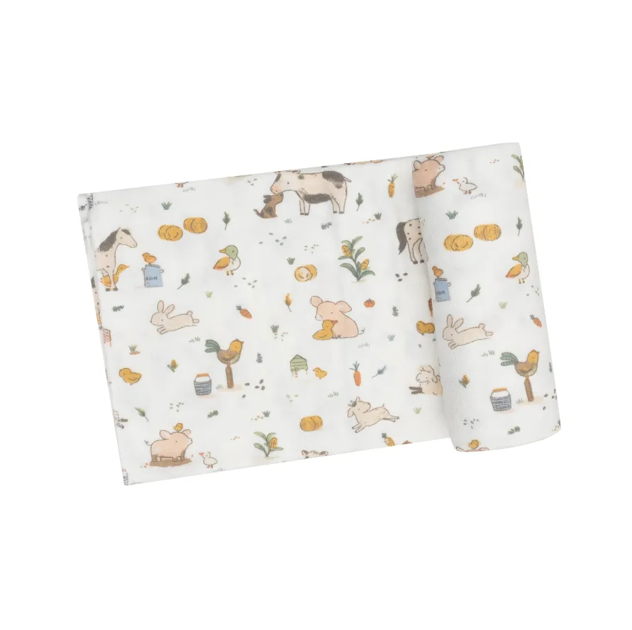 Farm Babies Swaddle Blanket